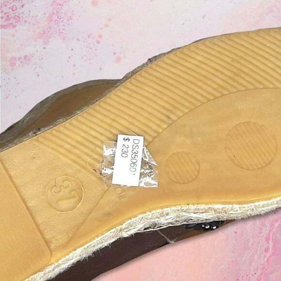 Dorothee Schumacher Summer Essence Studded Leather Fold Down Espadrille sz 37 - Picture 8 of 8